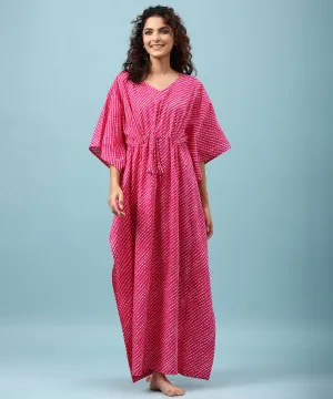 Mothra on Pink Cotton Kaftan