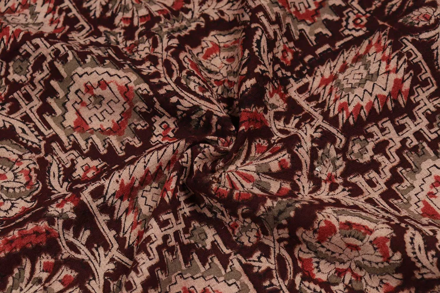 Multicolor Kalamkari Print Fabric