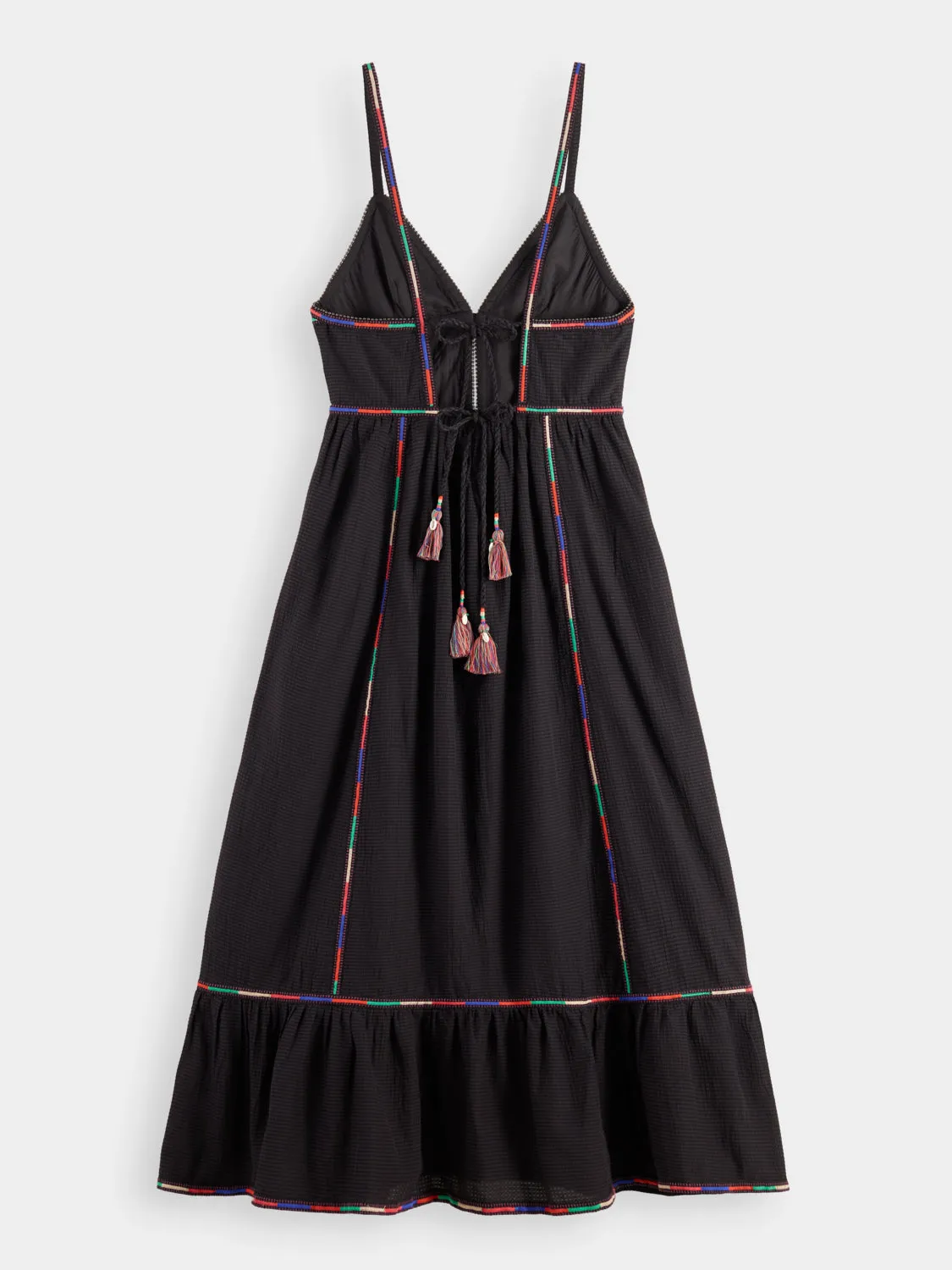 Multicolour embroidery maxi dress
