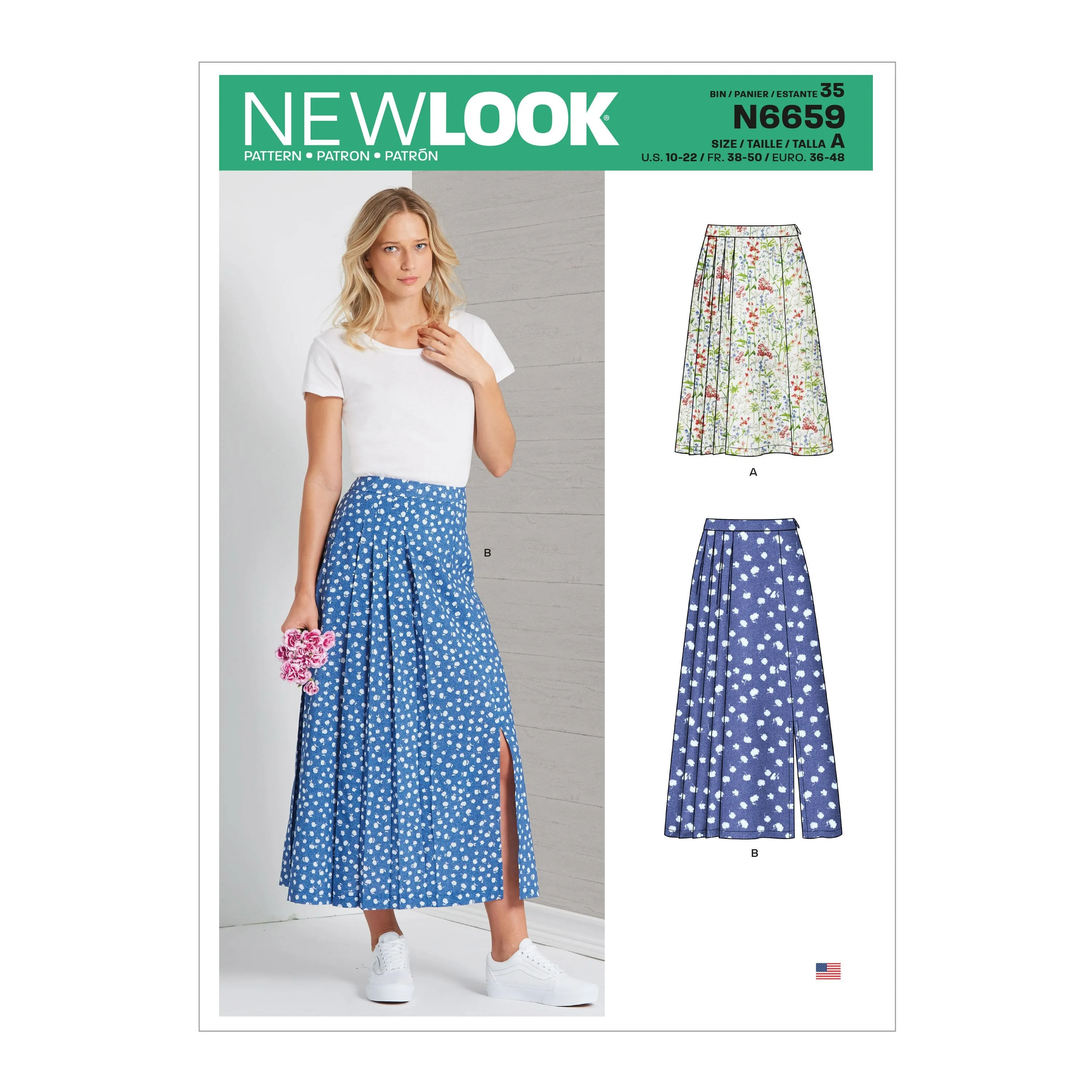 New Look Sewing Pattern 6659  Pleated Skirt