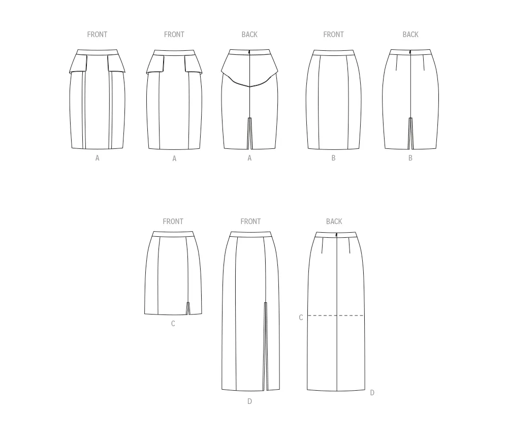 New Look sewing pattern 6792 Misses' Skirts