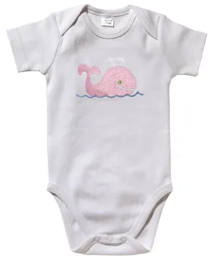 Onesie (Short Sleeve), Whale (Pink)