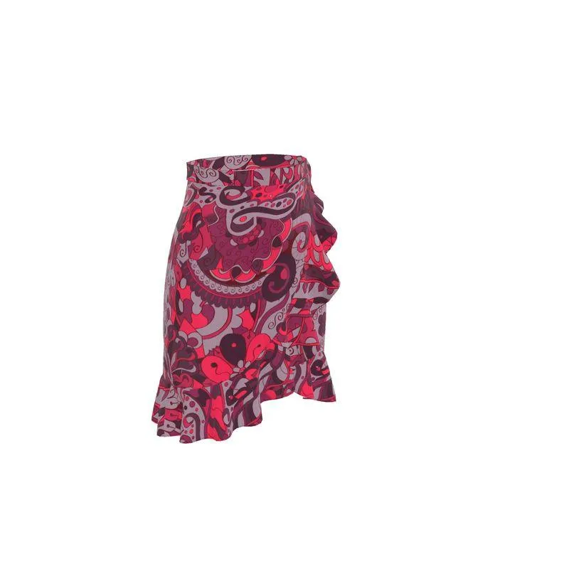 Pena Wrap Mini Flounce Skirt