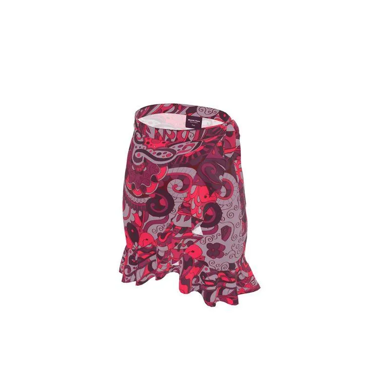 Pena Wrap Mini Flounce Skirt