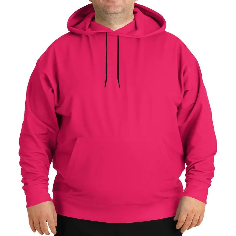 Pink Color Hoodie | Unisex | with PLUS sizes | Bright Pure Pink | C0M100Y50K0