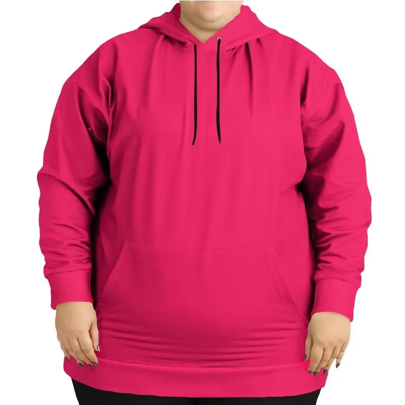 Pink Color Hoodie | Unisex | with PLUS sizes | Bright Pure Pink | C0M100Y50K0