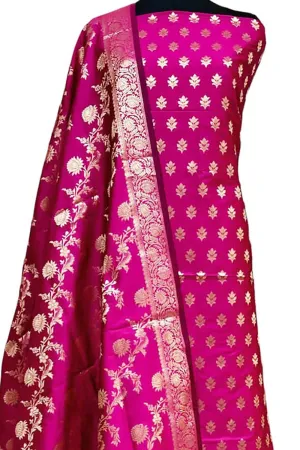 Pretty in Pink: Banarasi Silk Three Piece Suit Set