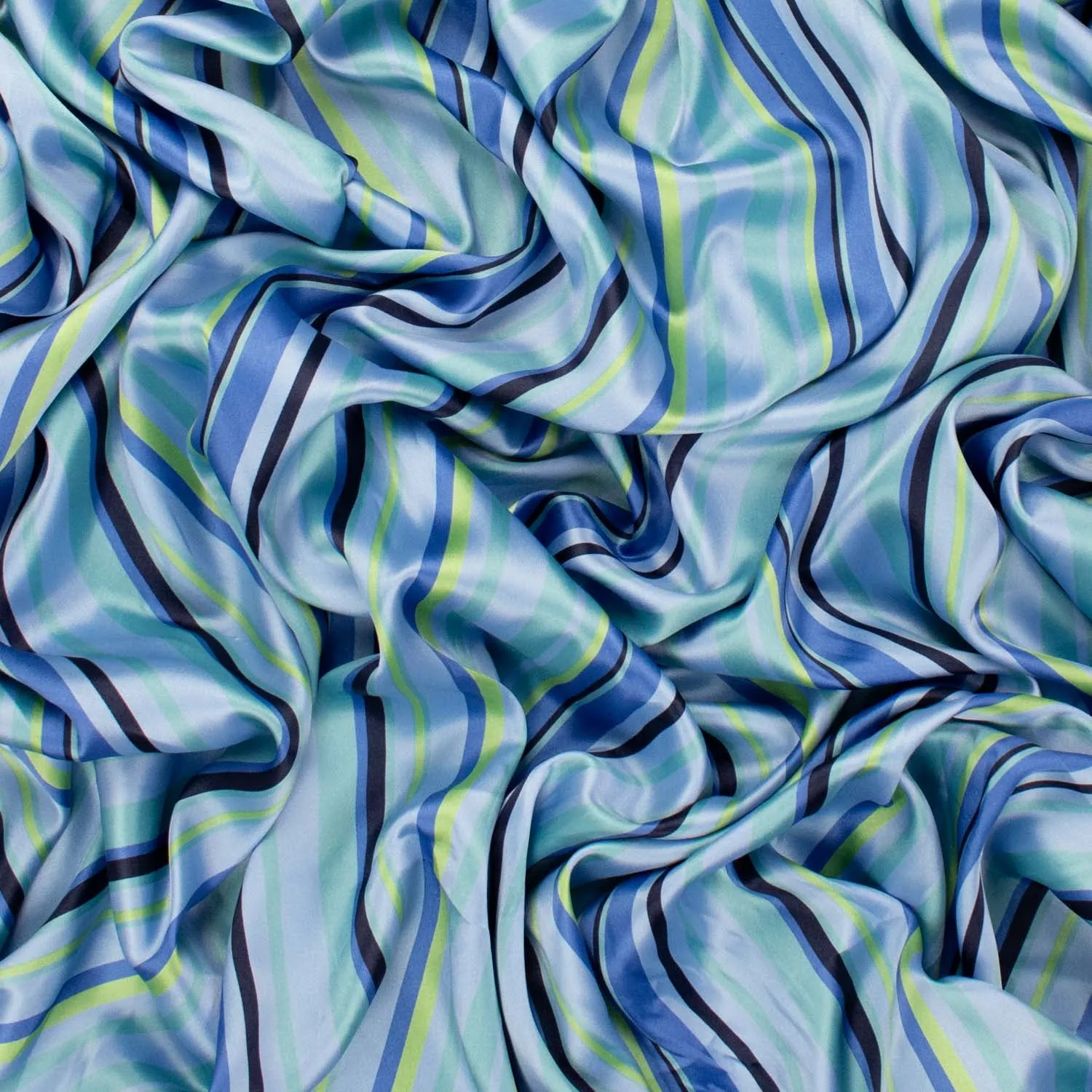 Printed Satin Lining Design-13 Royal & Navy Stripes on Sky Blue