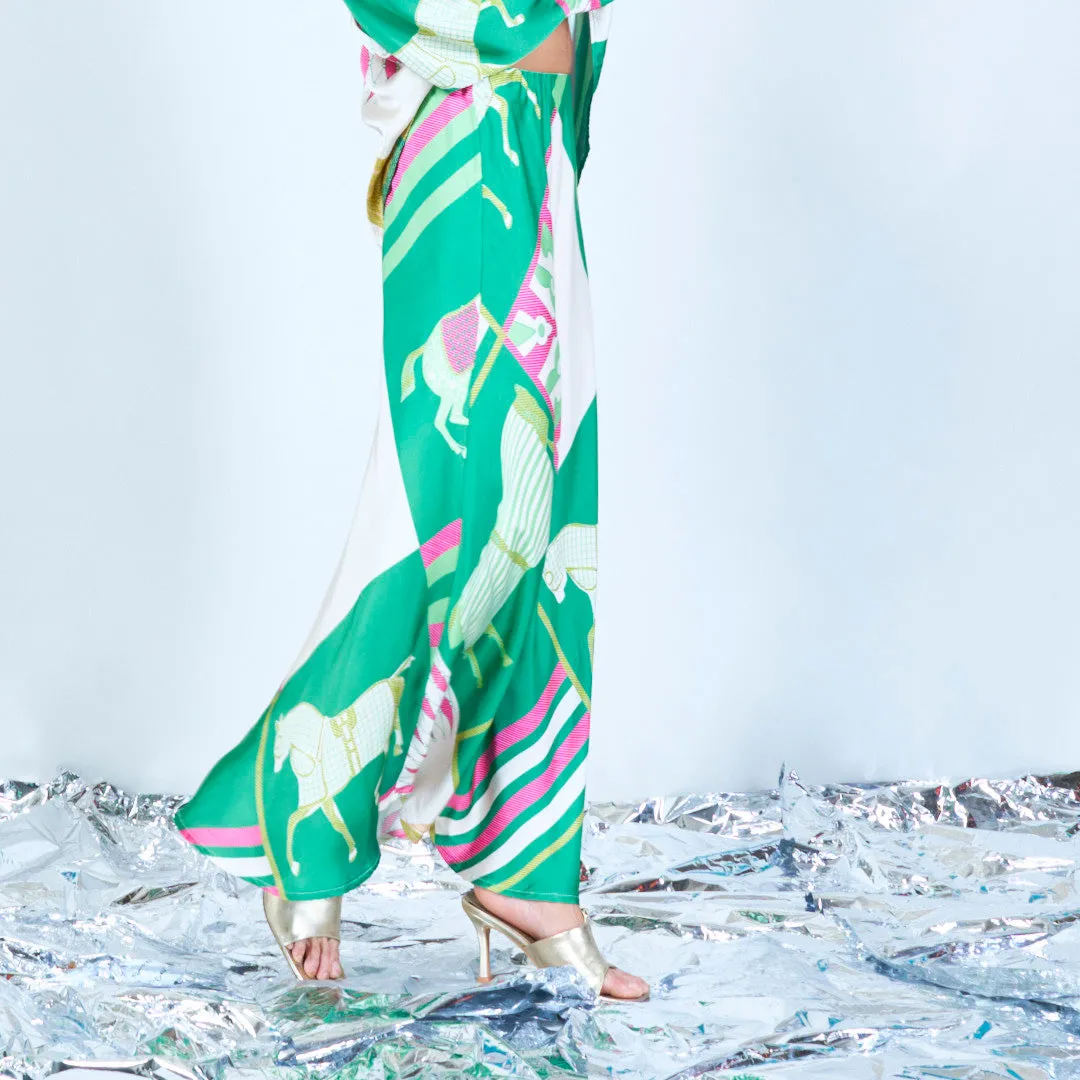 Printed silk touch midi skirt wholesale