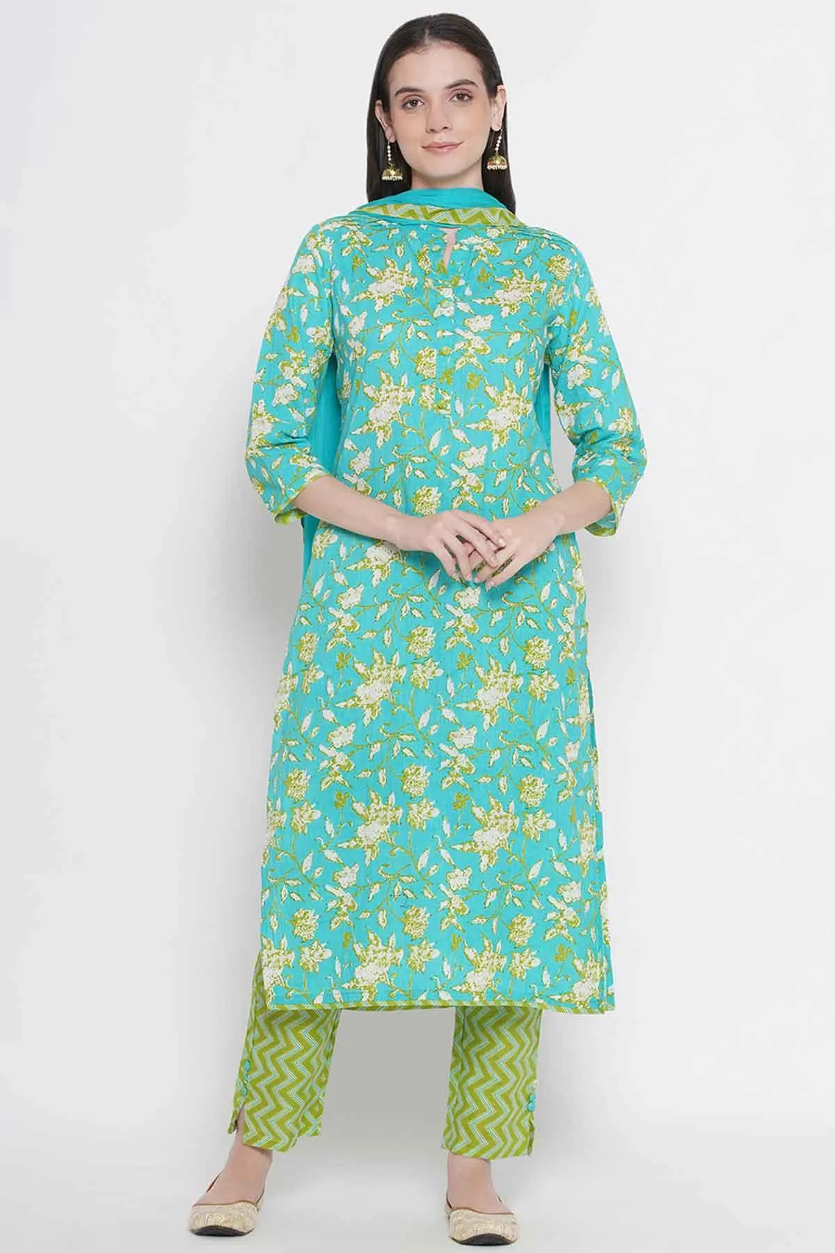 Riwaaz Refreshing Blue Kurta Set with Dupatta