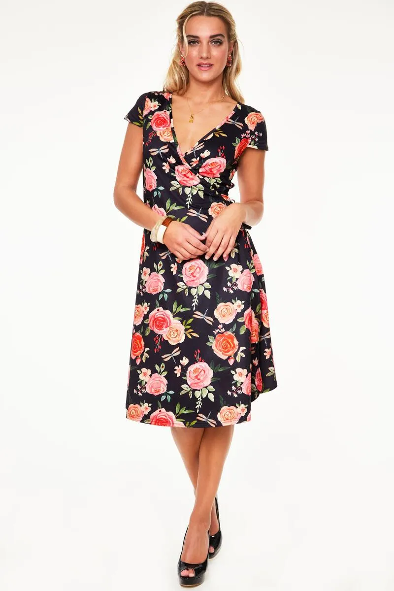 Rosabeth Roses Wrap Dress