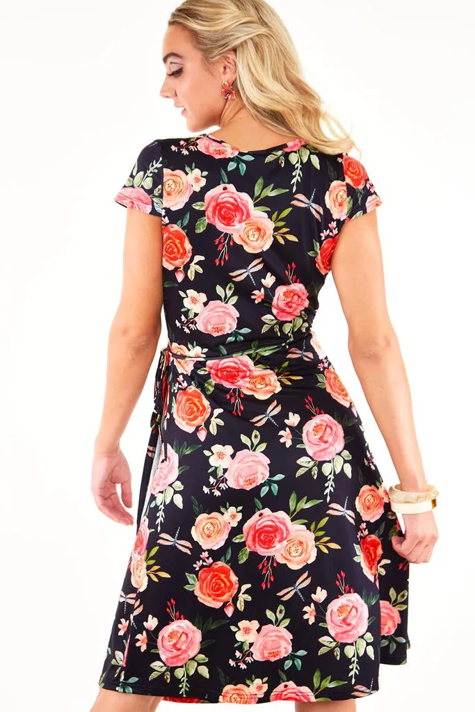 Rosabeth Roses Wrap Dress