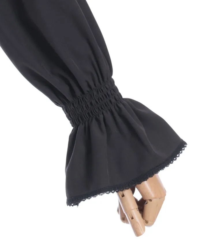 Rose Embroidery Big Collar Blouse
