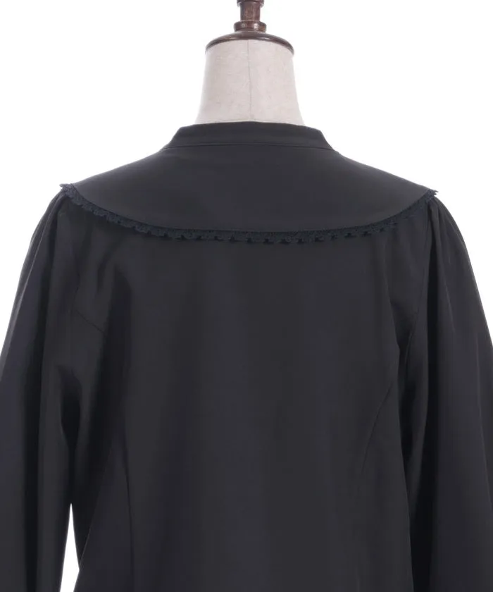 Rose Embroidery Big Collar Blouse