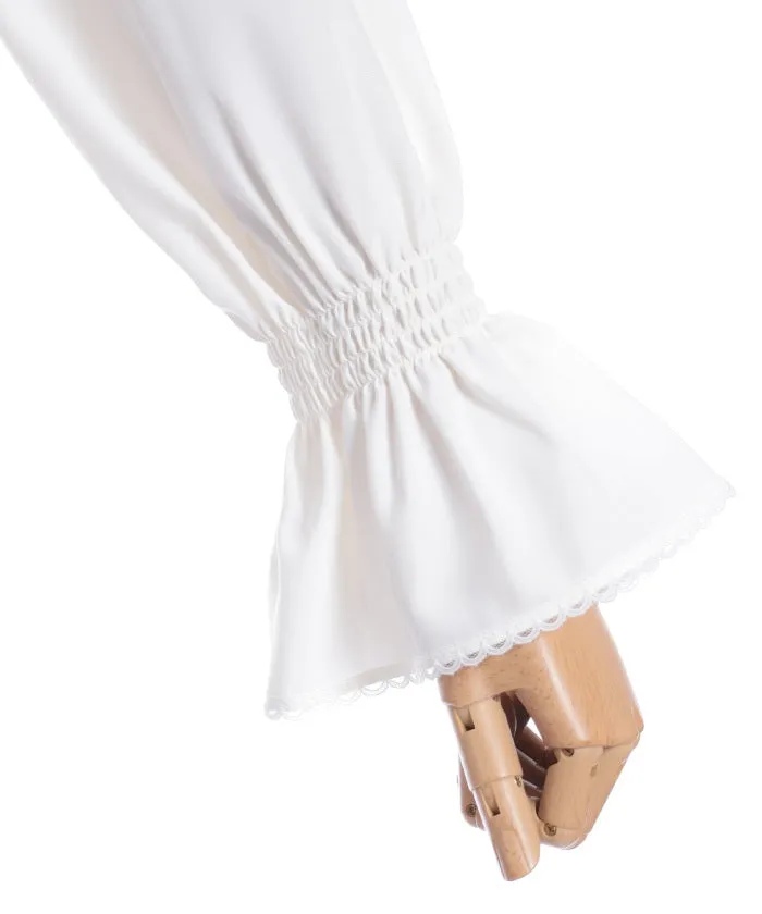 Rose Embroidery Big Collar Blouse