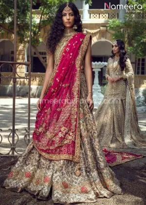 Royal Pakistani Embroidered Bridal Lehenga Choli #BS26
