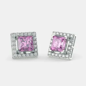 Serena Pink Sapphire Studs 925 Silver
