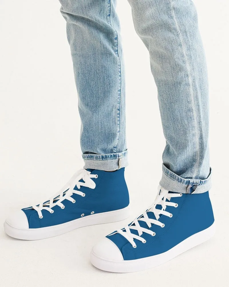 Shaded Blue High-Top Canvas Sneakers | Men's | C100M50Y0K30
