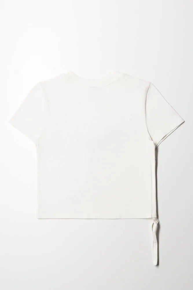 Side Tie Tee Pink Bow
