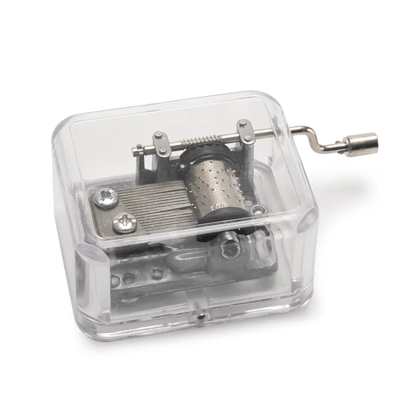 Simple transparent hand shaking music box