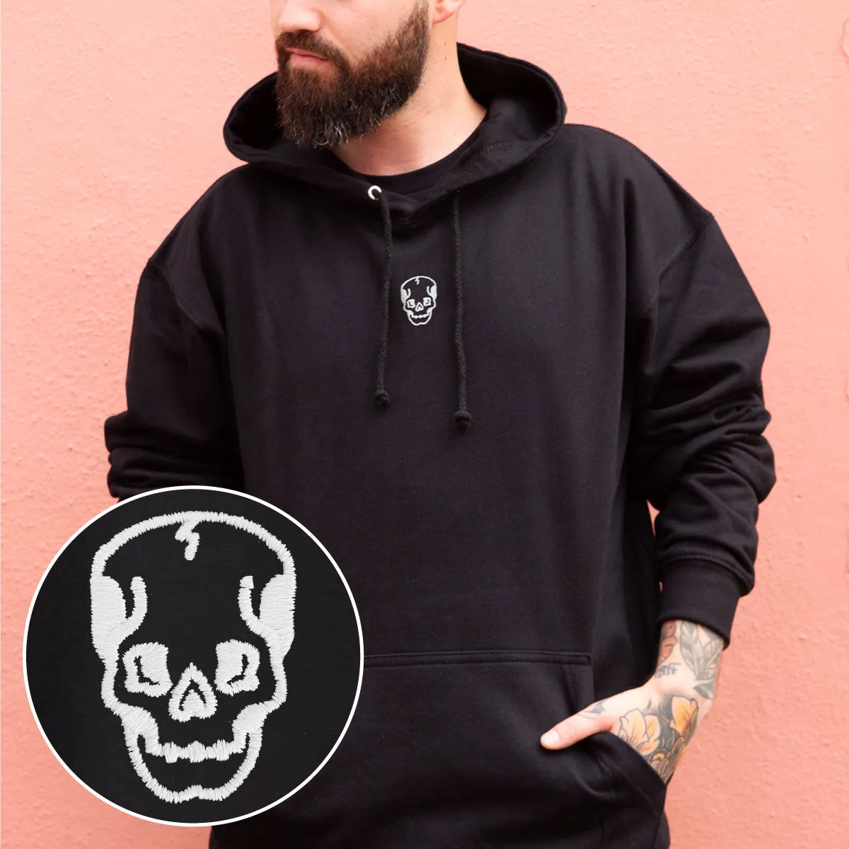 Skull Embroidered Hoodie (Unisex)