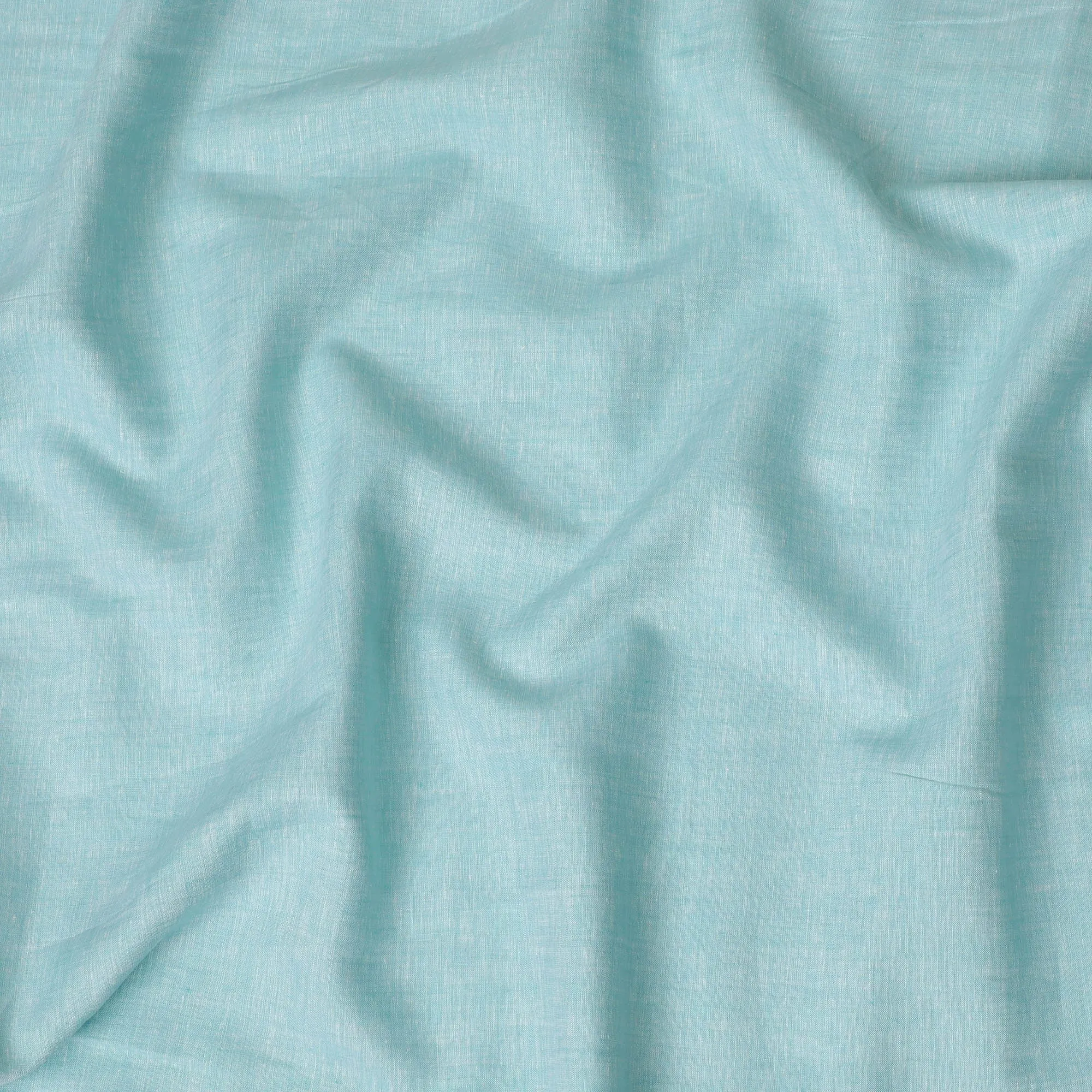 Sky Blue Plain Premium Pure Linen Fabric - 60 Lea Quality, 140 cm Width-D19938
