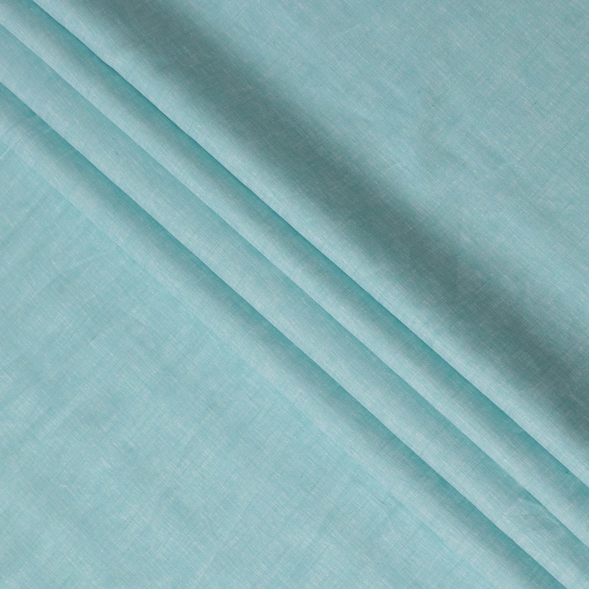 Sky Blue Plain Premium Pure Linen Fabric - 60 Lea Quality, 140 cm Width-D19938