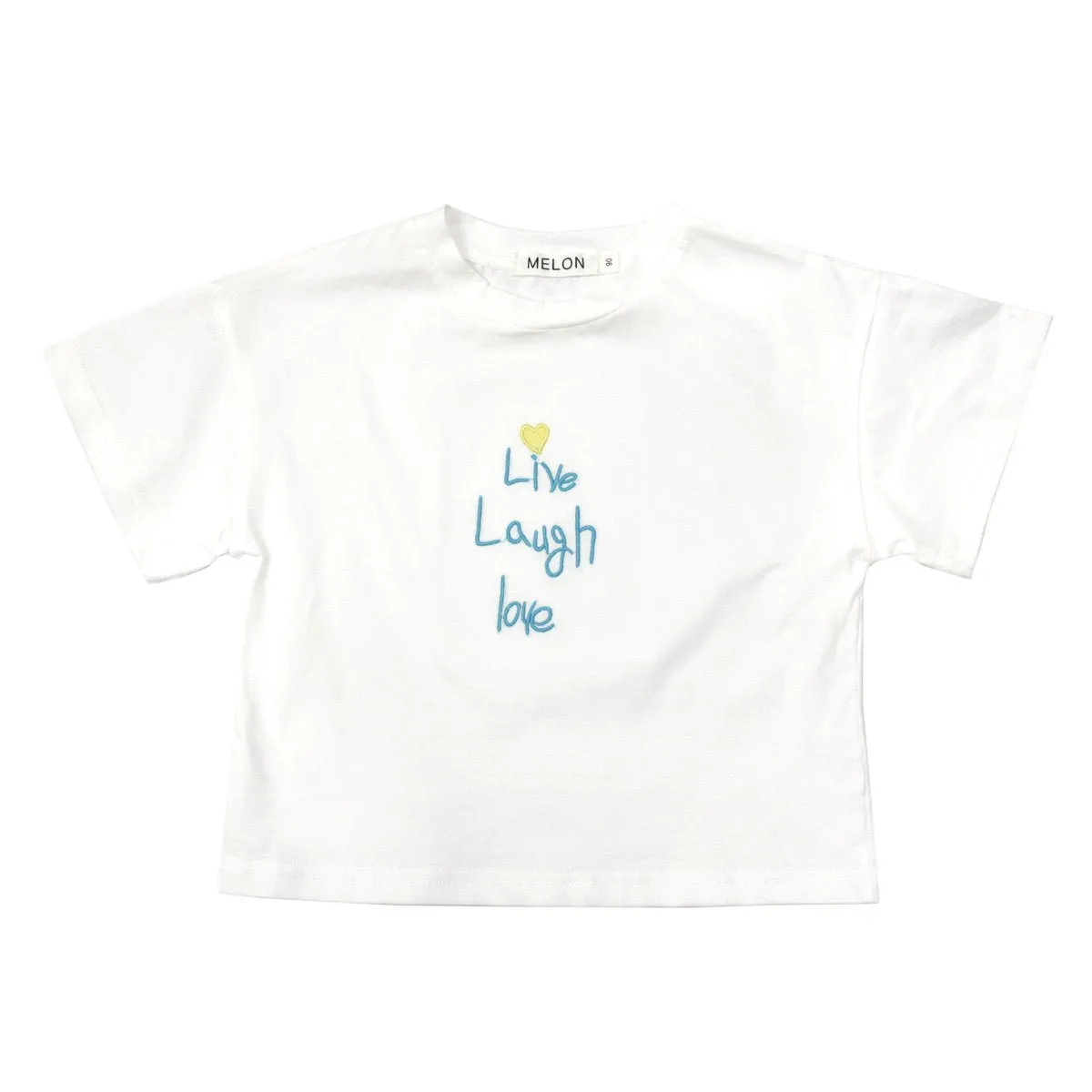 Soft Cotton Tee with Embroidery, Daisy White