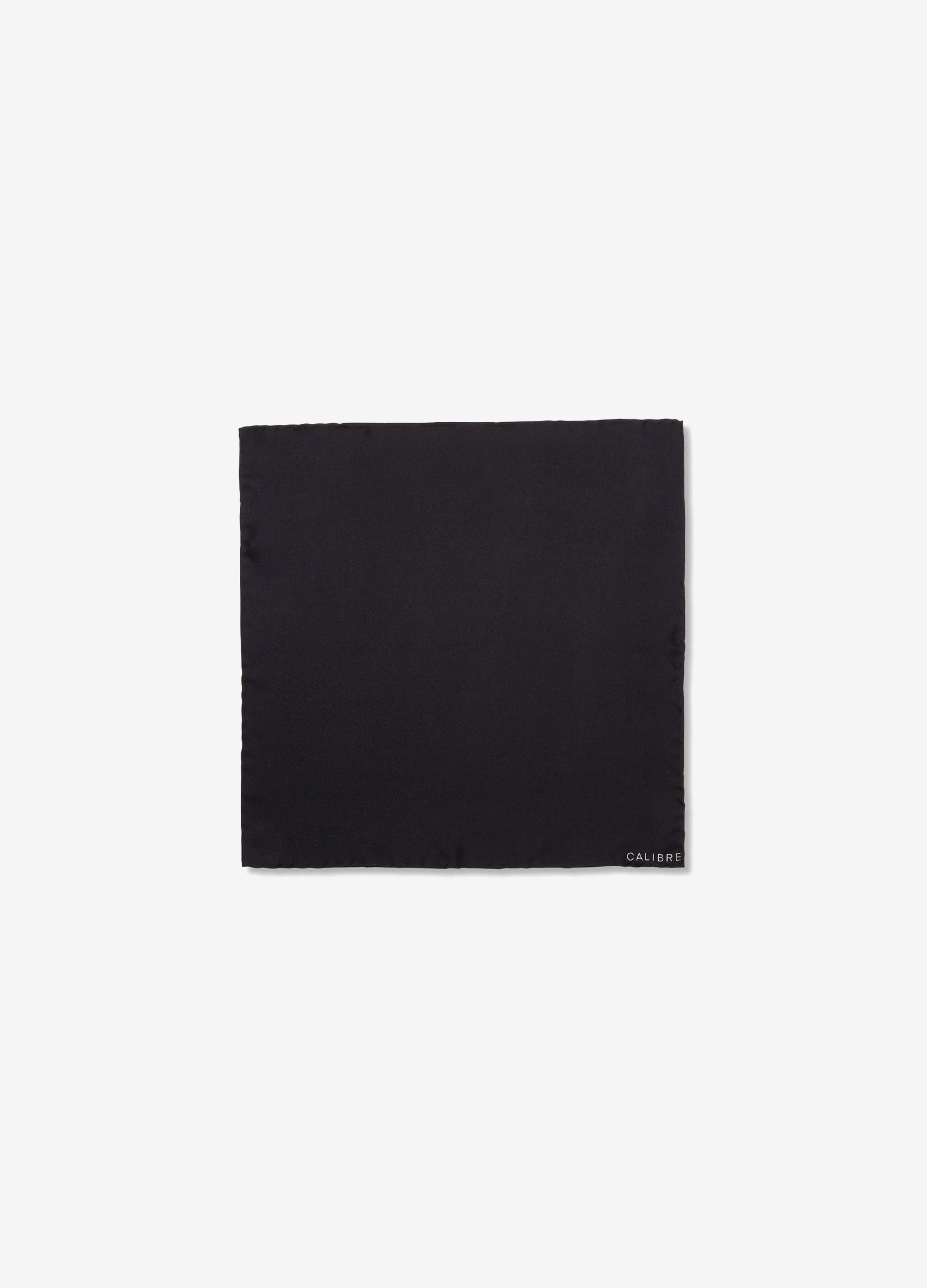 Solid Silk Pocket Square Black
