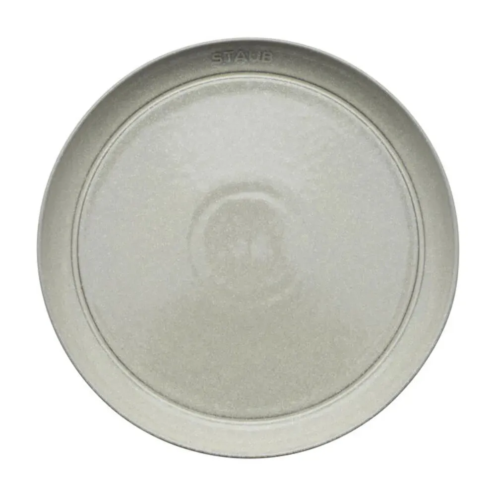 Staub 1021375 Ceramic 10.2" Dinner Plate Set, White Truffle, 4 Piece