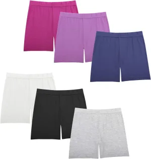 Tenpluszero 6 Pack Girls Bike Shorts Cartwheel Under Dress Short for Toddler Girls Dance Shorts Breathable and Safety
