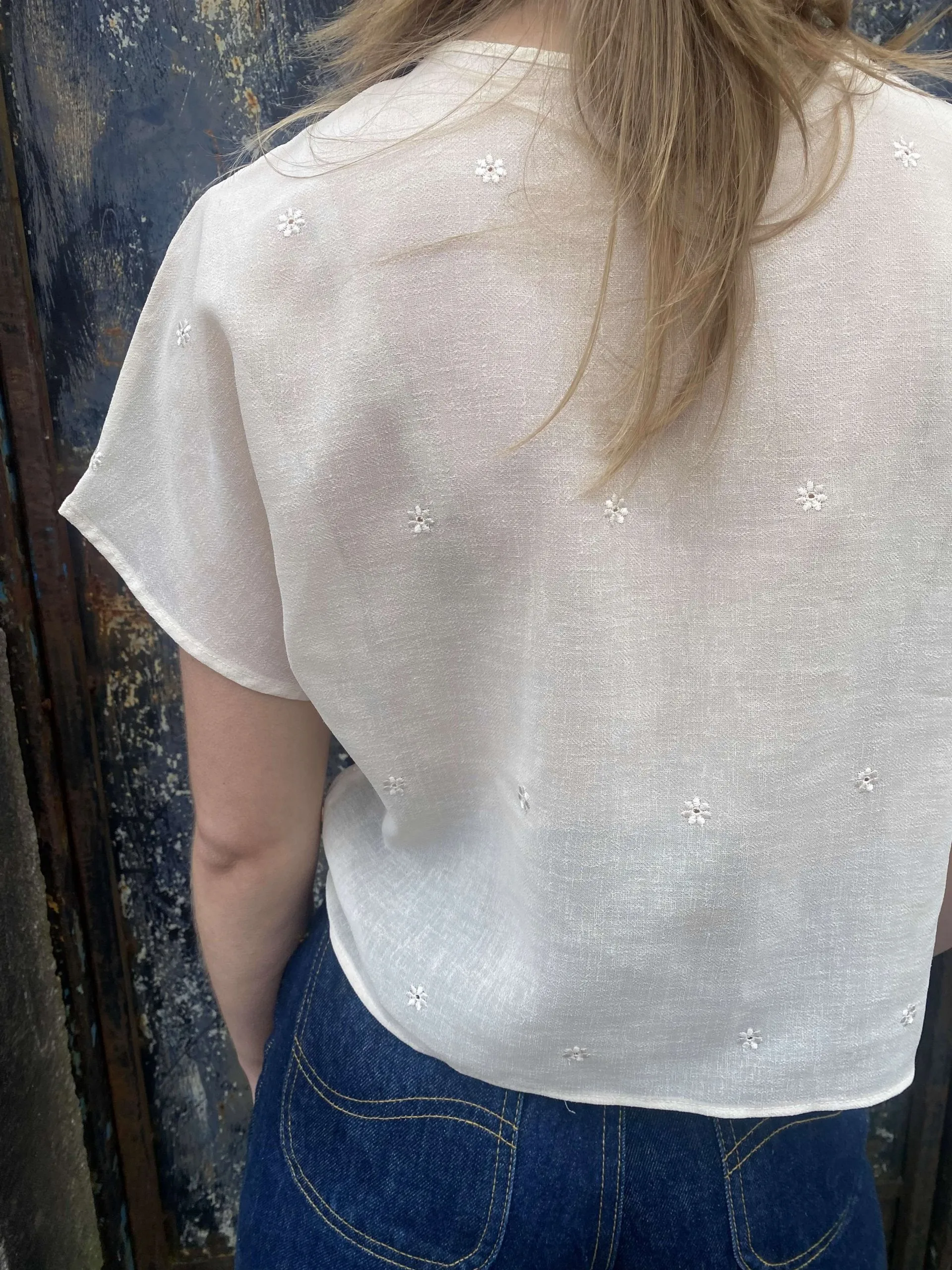 Timeless 1980s Cream Embroidered Blouse