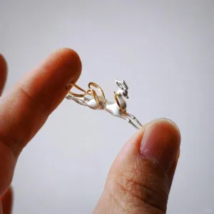 Unique Deer Design Double-Sided Ear Stud - One Piece