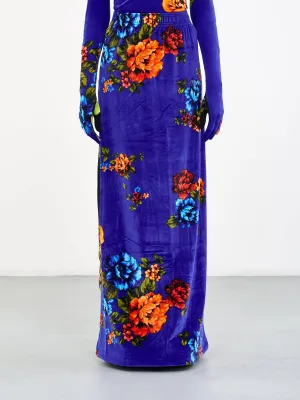 Velvet Floral Skirt (WE54SK140F-4000-FLORAL)