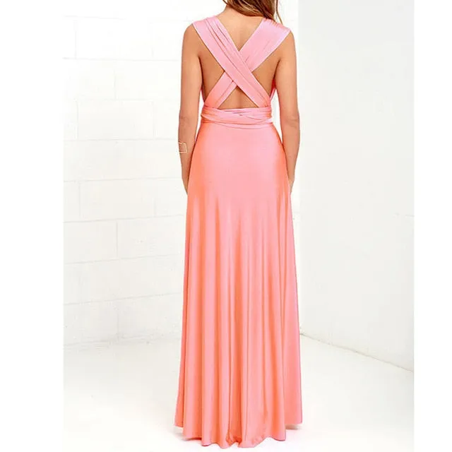 VenusFox Sexy Long Hollow Out Bridesmaid Maxi Dress