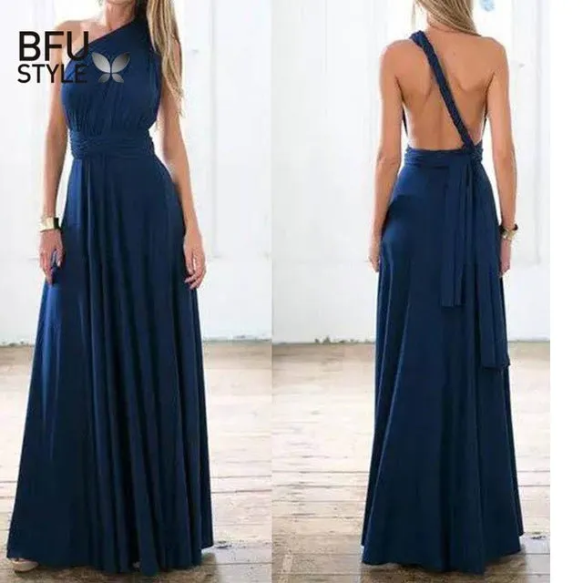 VenusFox Sexy Long Hollow Out Bridesmaid Maxi Dress