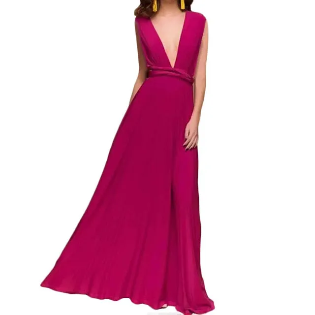 VenusFox Sexy Long Hollow Out Bridesmaid Maxi Dress