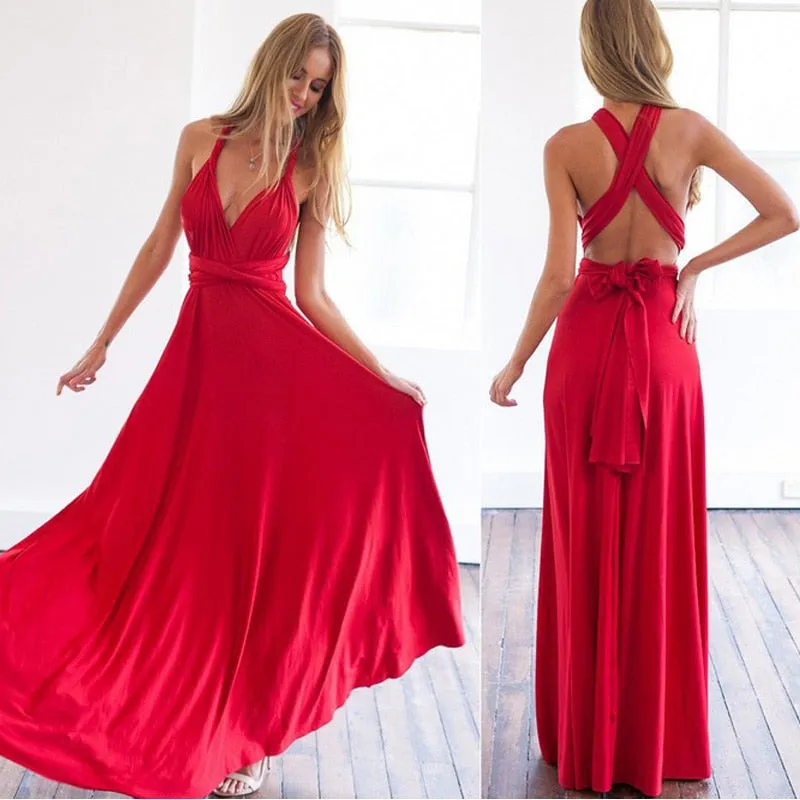 VenusFox Sexy Long Hollow Out Bridesmaid Maxi Dress