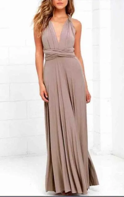 VenusFox Sexy Long Hollow Out Bridesmaid Maxi Dress