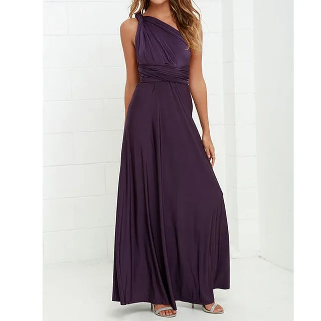 VenusFox Sexy Long Hollow Out Bridesmaid Maxi Dress