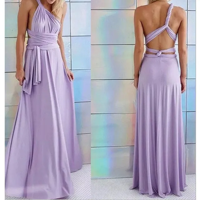 VenusFox Sexy Long Hollow Out Bridesmaid Maxi Dress
