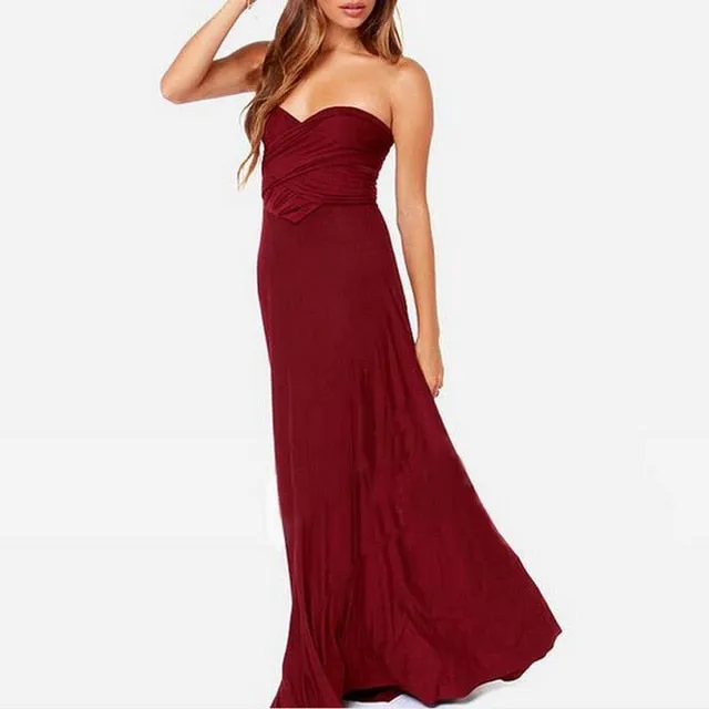 VenusFox Sexy Long Hollow Out Bridesmaid Maxi Dress
