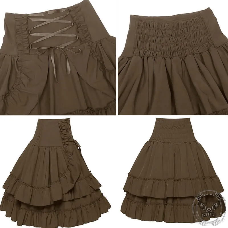 Vintage Renaissance High Waist Multi-Layered Skirt