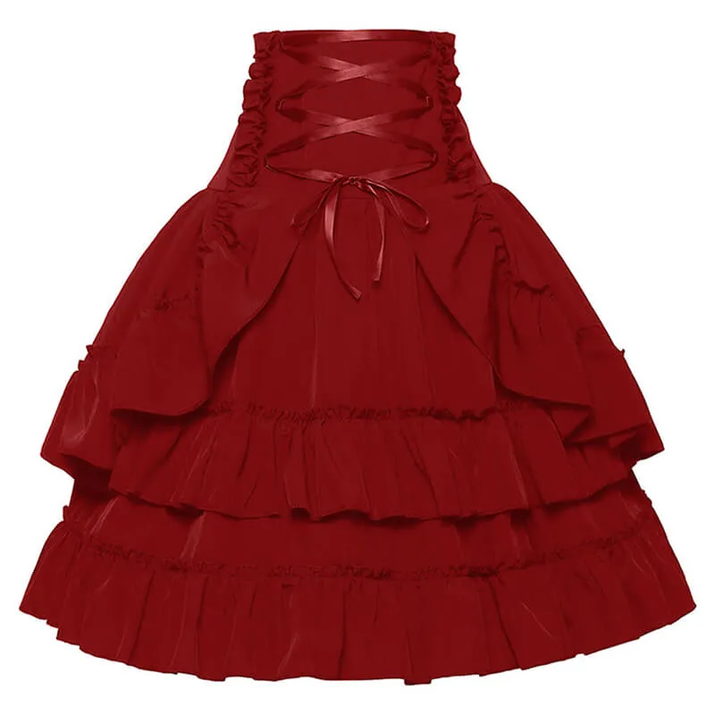 Vintage Renaissance High Waist Multi-Layered Skirt