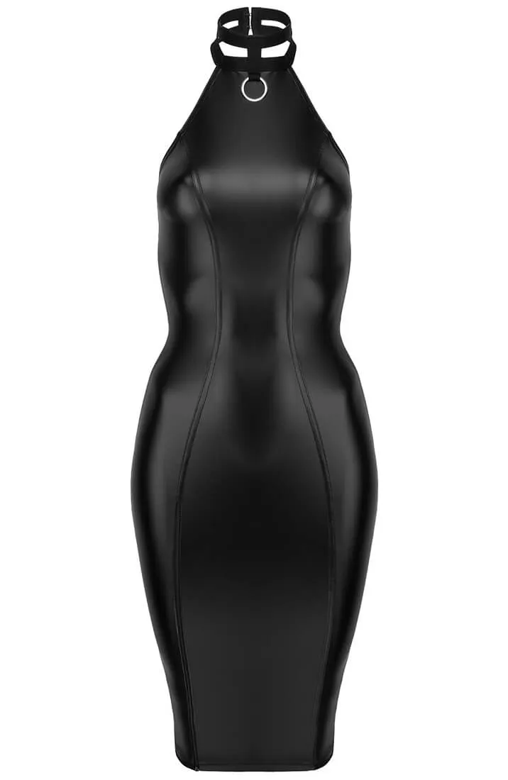 Wet look pencil dress - Crave Me