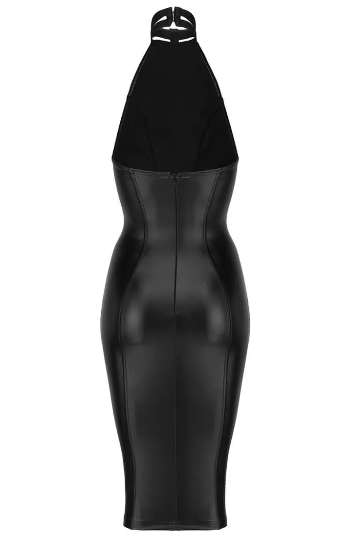 Wet look pencil dress - Crave Me