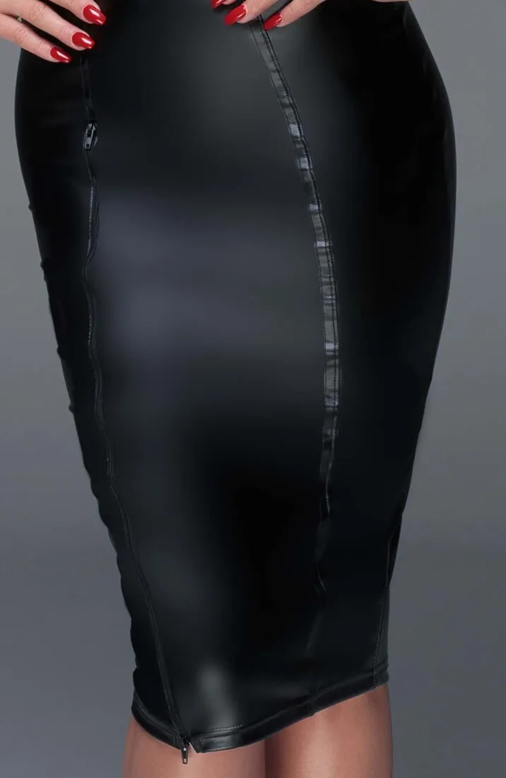 Wet look pencil dress - Crave Me