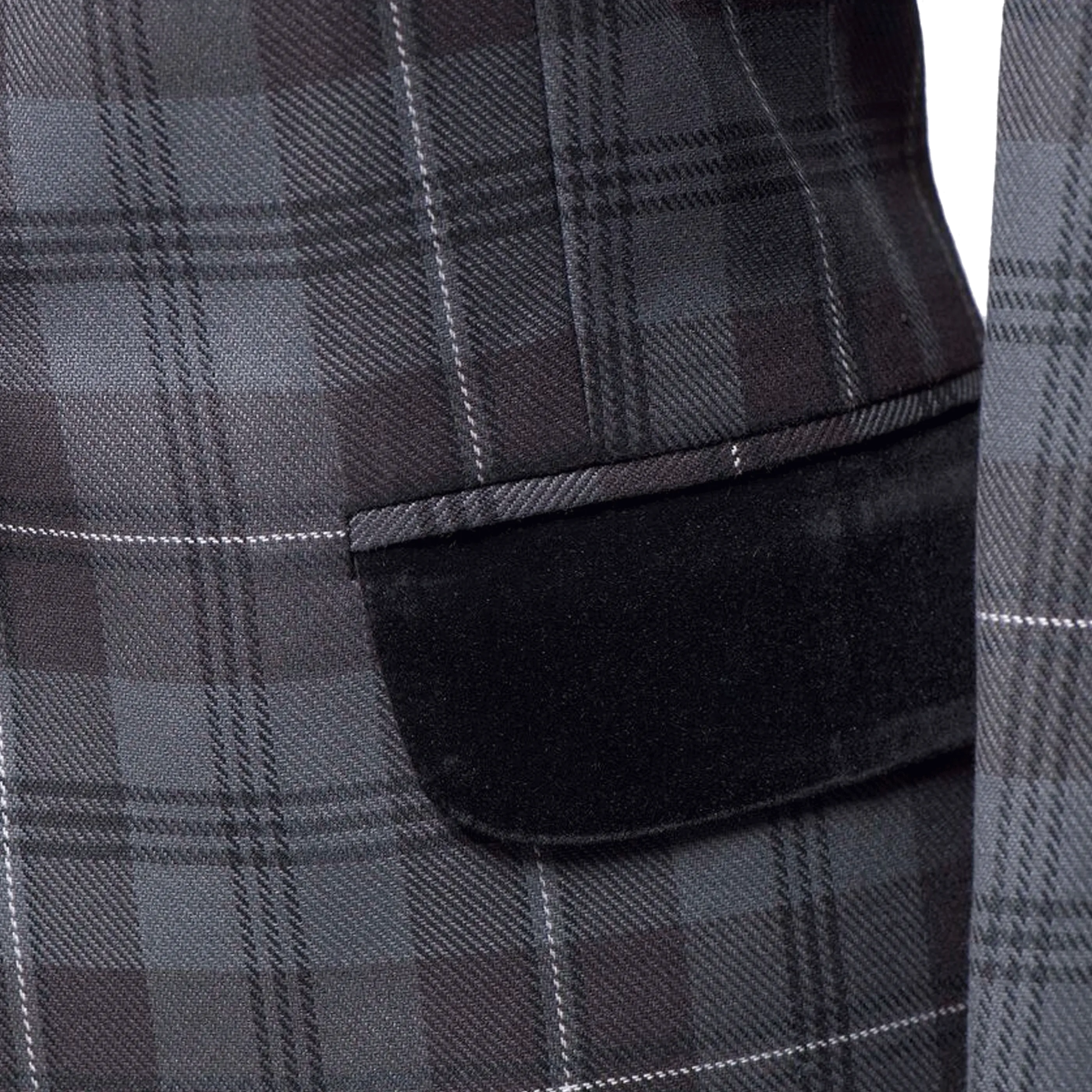 Womens Tartan Blazer - Granite Grey