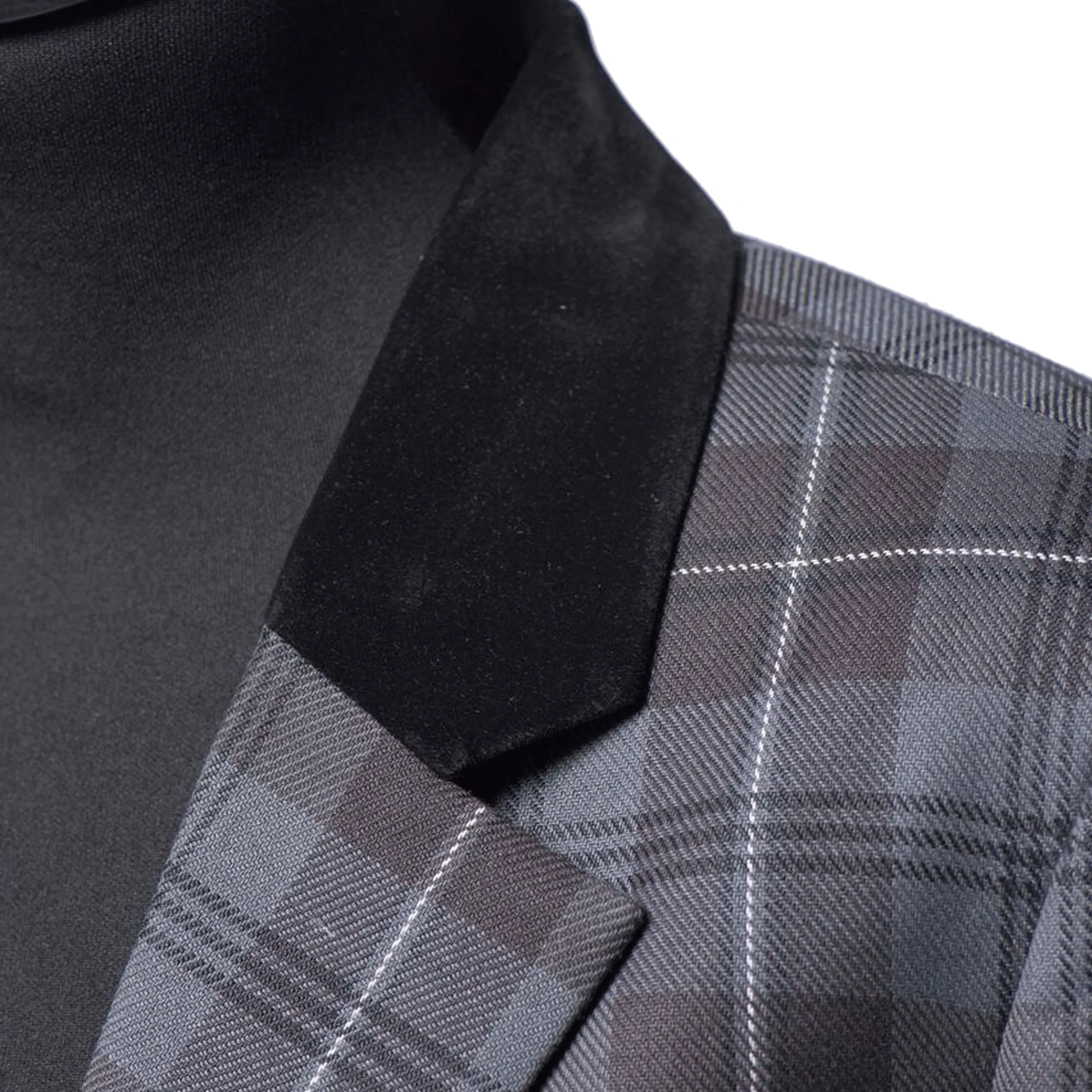 Womens Tartan Blazer - Granite Grey